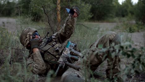 soldier taking selfie