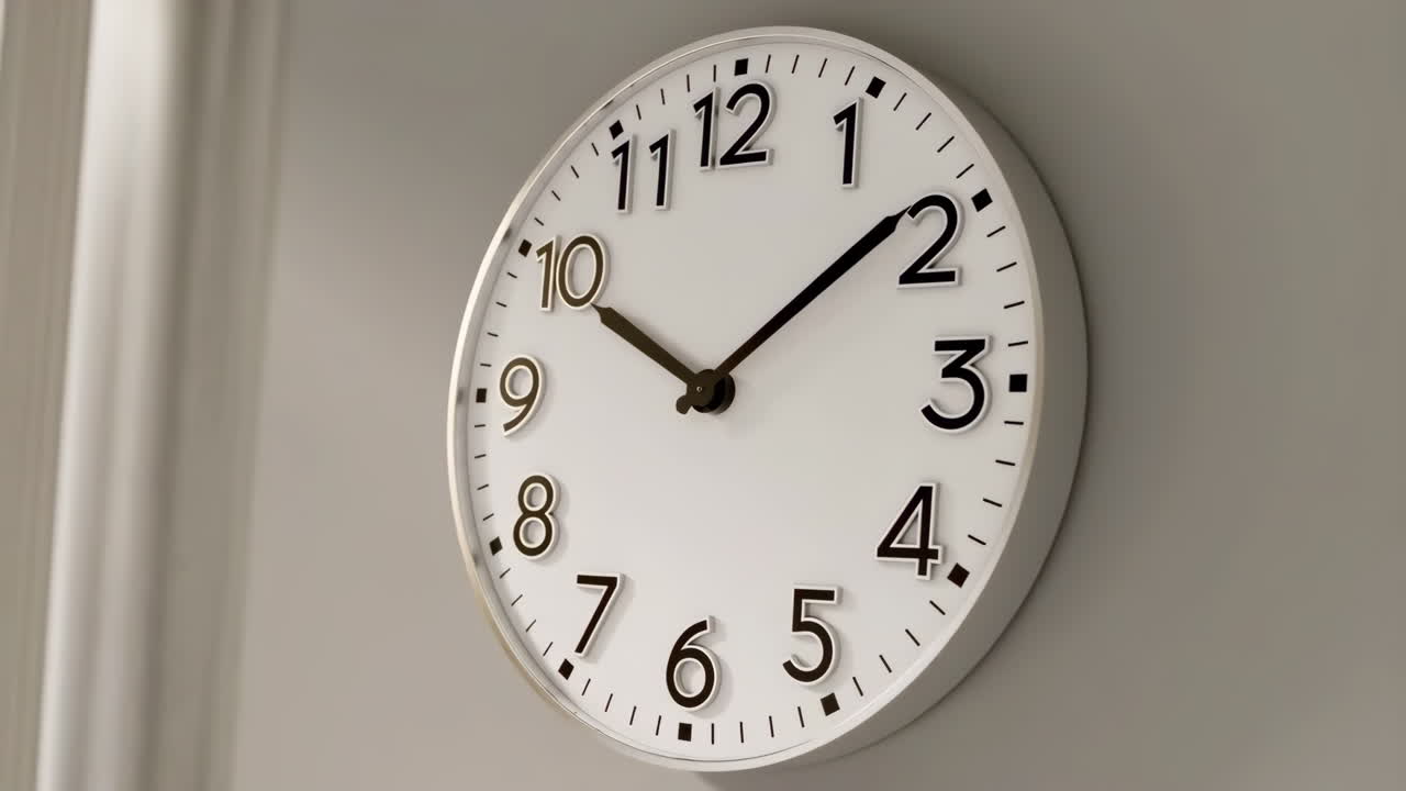 Close-up of a White Wall Clock