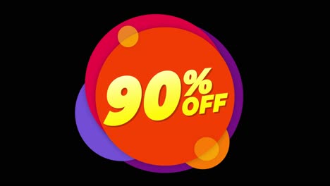90% off sale promotion graphic