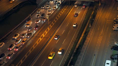 night traffic jam on highway