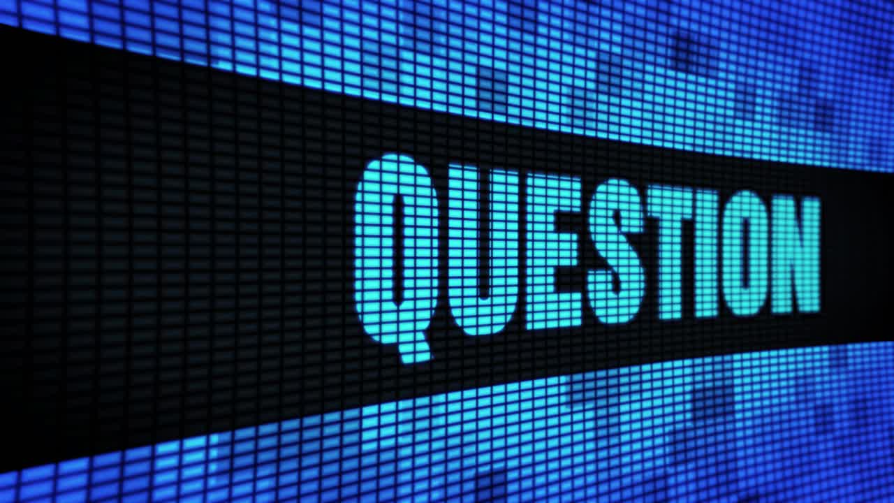 Question displayed on a LED screen