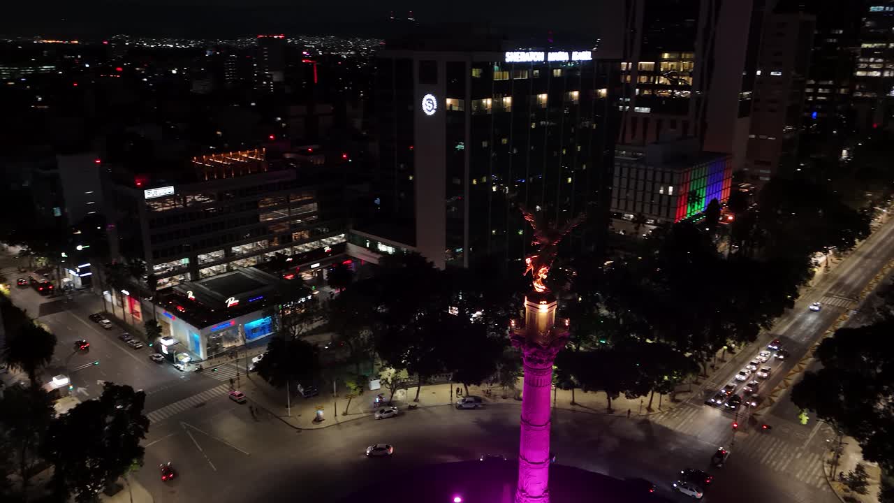 Angel of Independence in Mexico City at Night