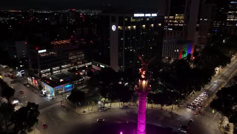 angel of independence in mexico city at night