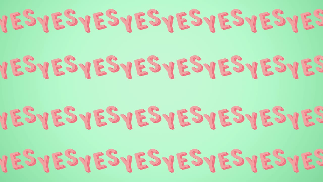 파란색 바탕에 여러 개의 "예" 텍스트의 애니메이션