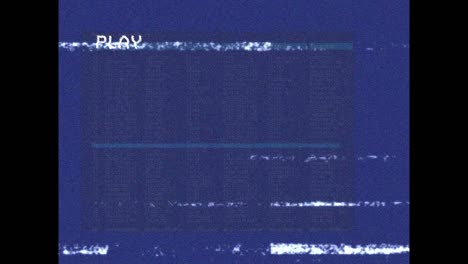 animación del procesamiento de datos en la pantalla de reproducción sobre fondo azul