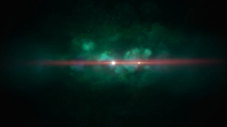 National Moon Day with red light effect in dark space