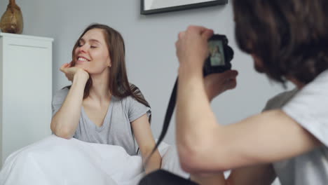couple photoshoot in bedroom