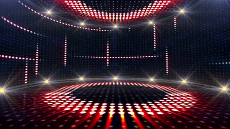 countdown on lights wall and abstract symbol animation, rendering, background, loop