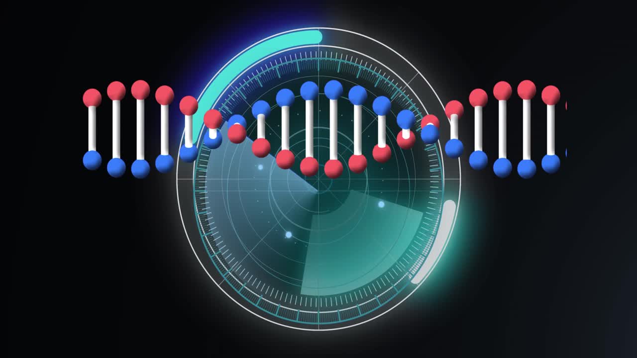 dna 가닥 스핀링과 데이터 처리 애니메이션