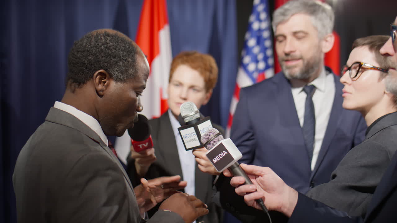 Journalists Interviewing African American Politician