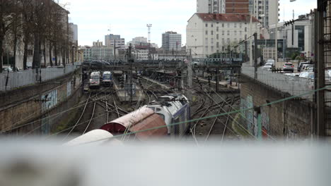 freight train arriving at gare de nancy-ville; france