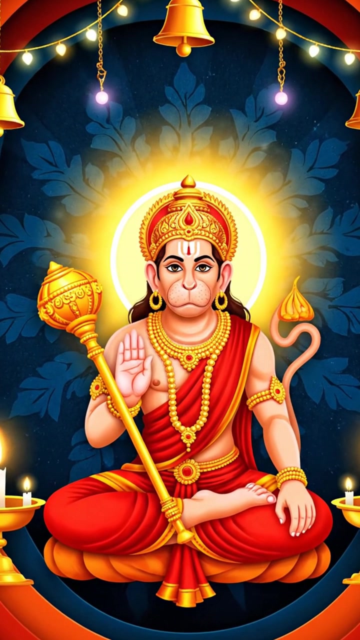 Senhor Hanuman meditando durante o festival Hanuman Jayanti