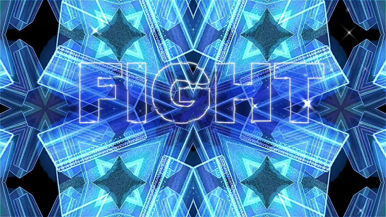 애니메이션 빈티지 비디오 게임 화면에 단어 싸움이 적혀 있습니다.