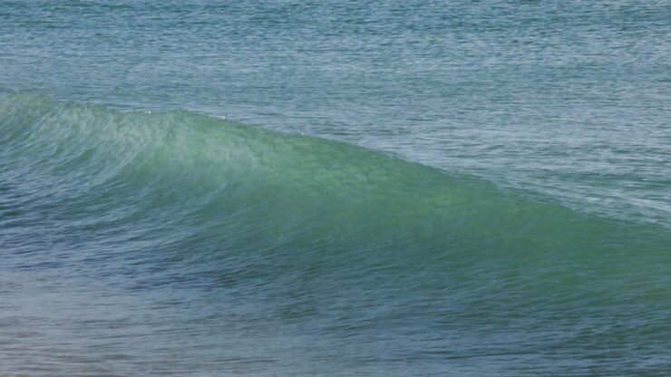 Aqua green blue waves twisting at the crest, Bay of Bengal Sea