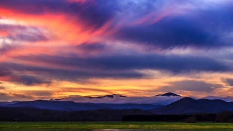 Amanecer-Pacífico-En-Lapso-De-Tiempo-De-Cinemagraph-De-Montañas-Blue-Ridge