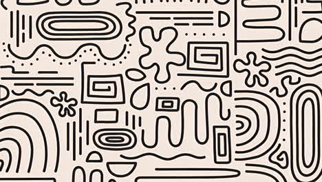 abstract black and white doodle pattern