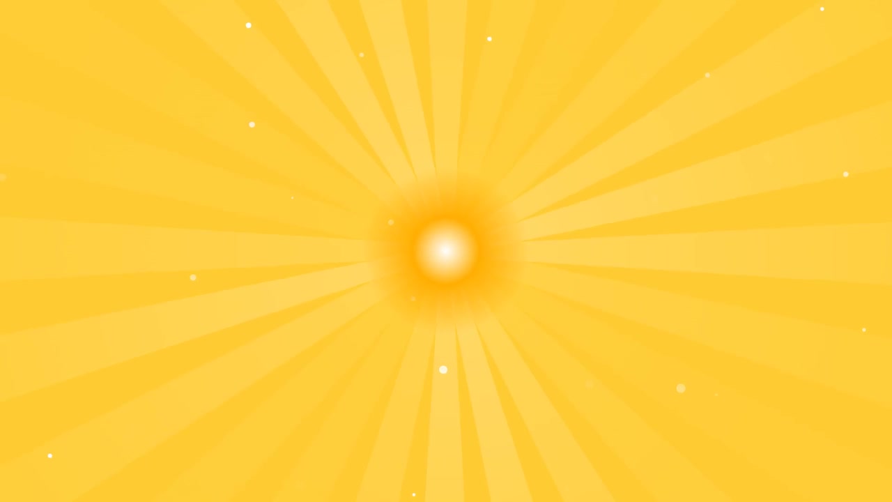 Abstract Yellow Sunburst Background with Floating Particles