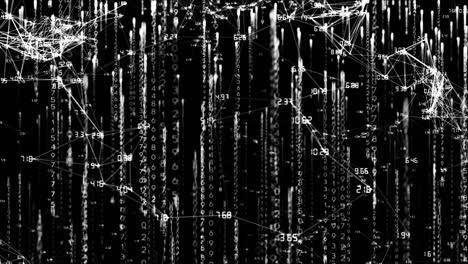 Animation-of-network-of-connections-with-flowing-information-on-black-background