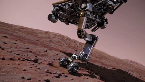 el rover de marte en la superficie marciana