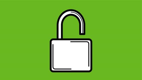 animación simple de un candado desbloqueado y un candado bloqueado
