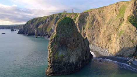drone static rock formation at the copper coast waterford ireland