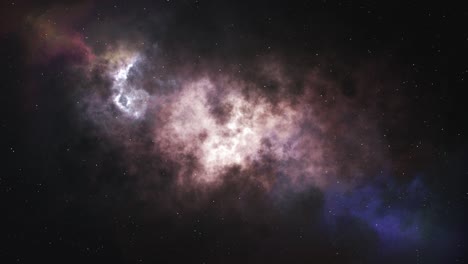 seamless looping animation of space flight to a beautiful nebula