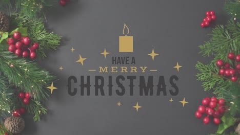 animación de felicitaciones de navidad texto sobre decoraciones de navidad