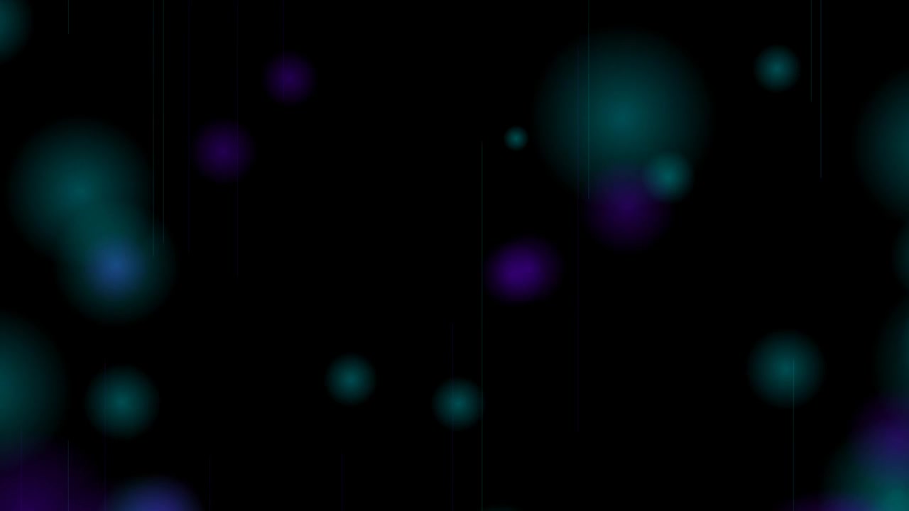 Abstract Motion Background with Floating Teal and Purple Bokeh Orbs