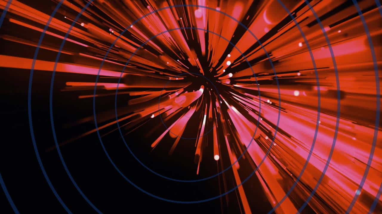 animación de círculos sobre líneas rojas sobre fondo negro