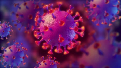 el virus de la corona covid-19 es un bucle de animación de fondo en 3d.