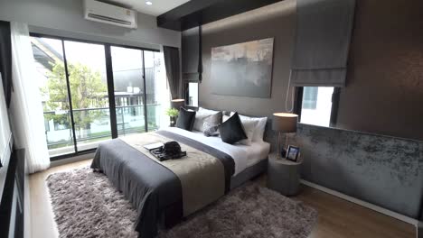 modern and stylish fully furnished master bedroom decoration