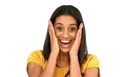 Surprised-woman-holding-her-head-on-white-background