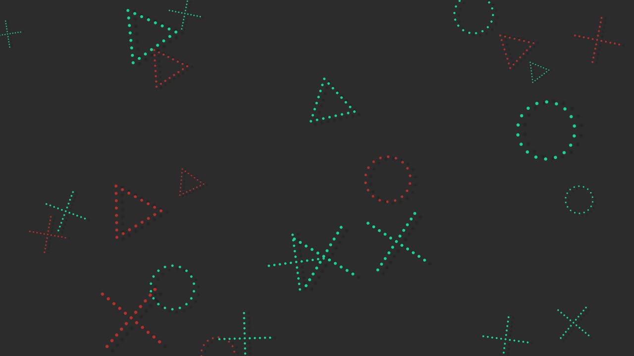 검은 피스 패턴: 원, 삼각형 및 점