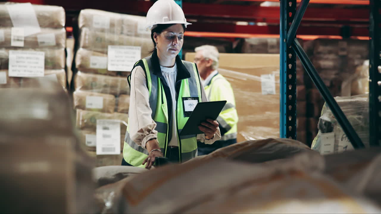 Warehouse workers doing inventory check