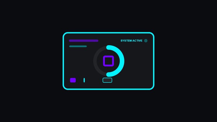 Digital Interface Loading Animation with System Active Status