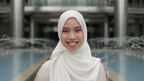 woman wearing hijab in a city