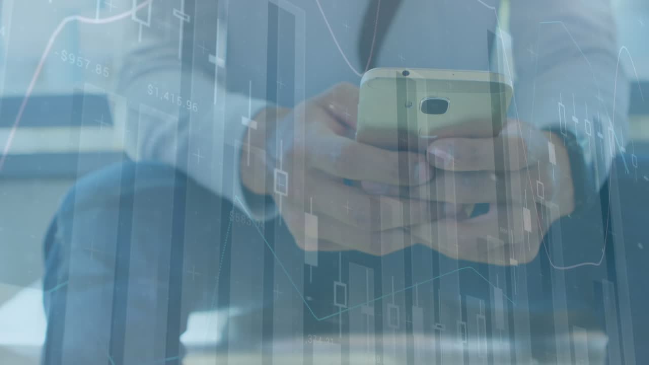 스마트 폰을 사용하여 통계 및 금융 데이터 처리의 애니메이션