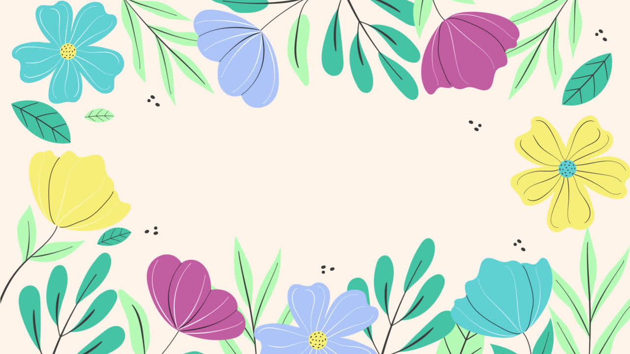 gráfico de movimiento de fondo plano de tiempo de primavera