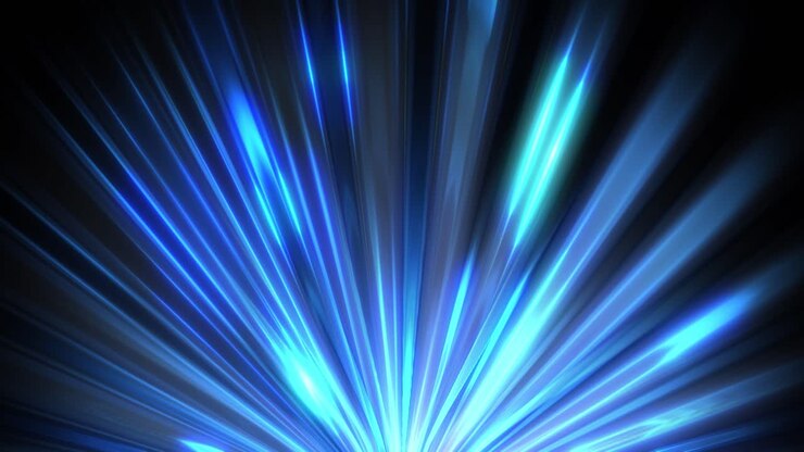 Abstract Blue Light Rays Explosion