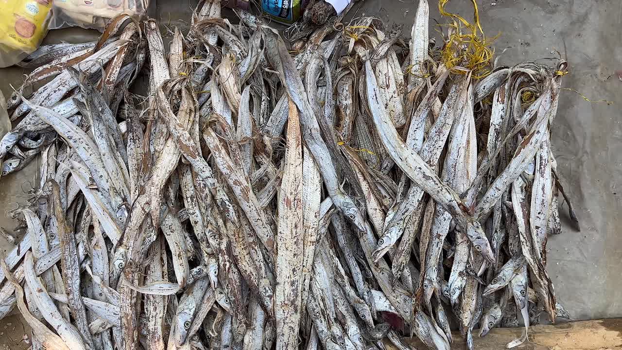 Dry fish sell on market.