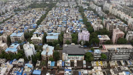 panorama of mumbai suburban district with a compact custer of houses in india