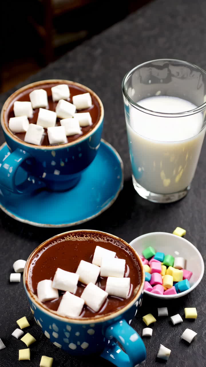Hot Chocolate with Marshmallows and Milk