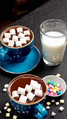 hot chocolate with marshmallows and milk