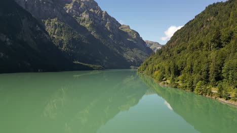 majestuosos picos, aguas cristalinas: vista aérea de bosques verdes y montañas a orillas del lago