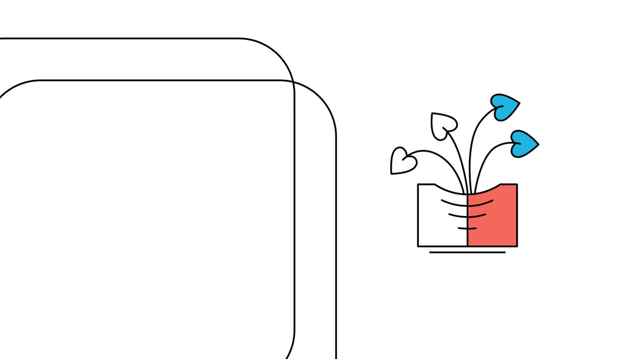 평평한 스타일의 가정 장식 식물의 4k 비디오