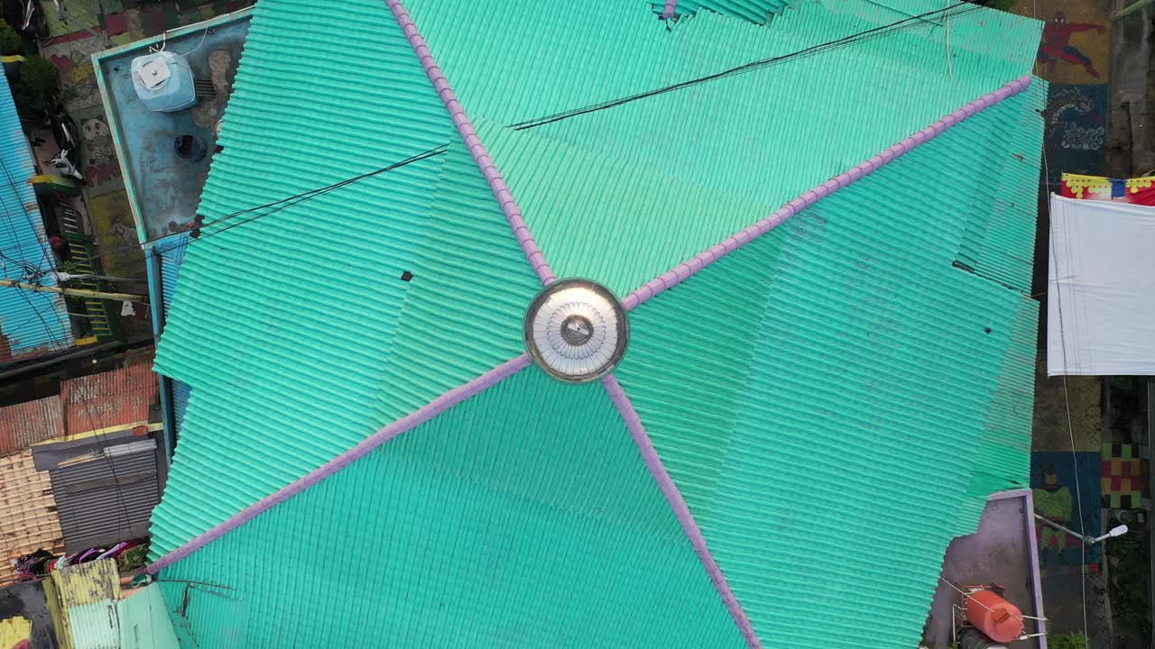 Colorful Residential Area with Mosque