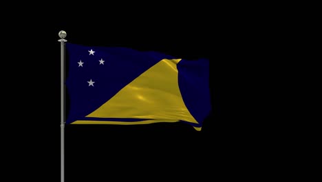 토라우 (tokelau) 의 여러 발, 기둥 위에 는 국기, 테이블 발