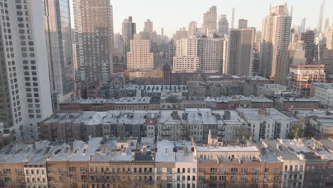 aerial view of upper east side manhattan. shot on a winter morning in new york city.