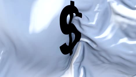 dollar flag waving in wind slow motion animation . 4k realistic fabric texture flag smooth blowing on a windy day continuous seamless loop background.