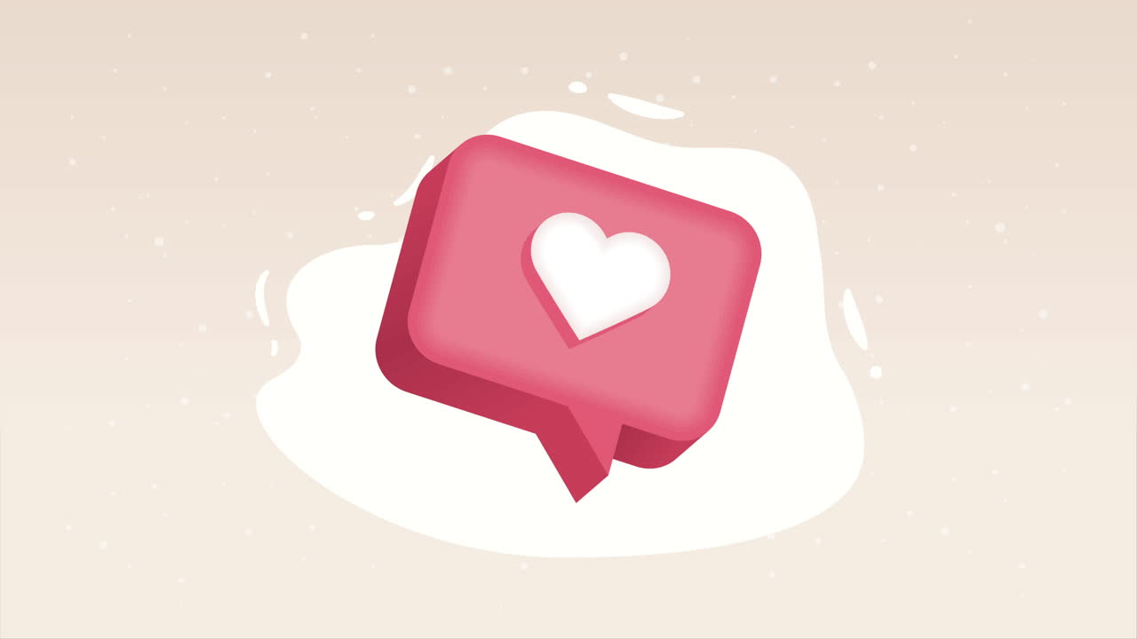 red heart with speech bubble